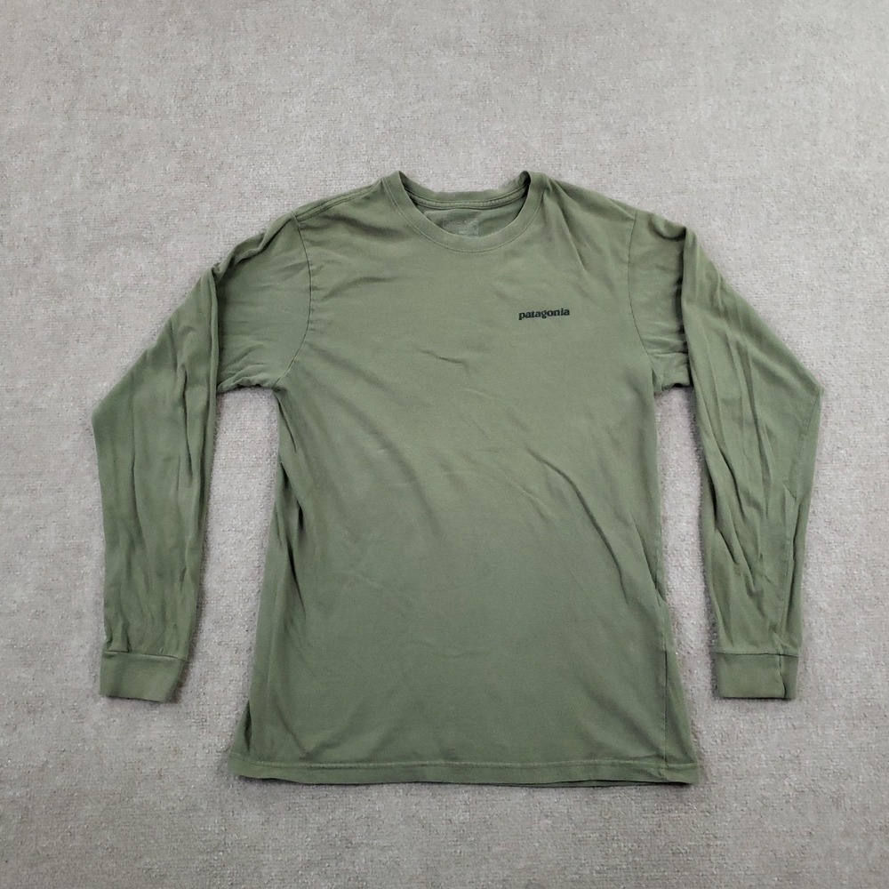 Patagonia Shirt Mens Small‎ Green Long Sleeve Crew Neck Graphic STY38933